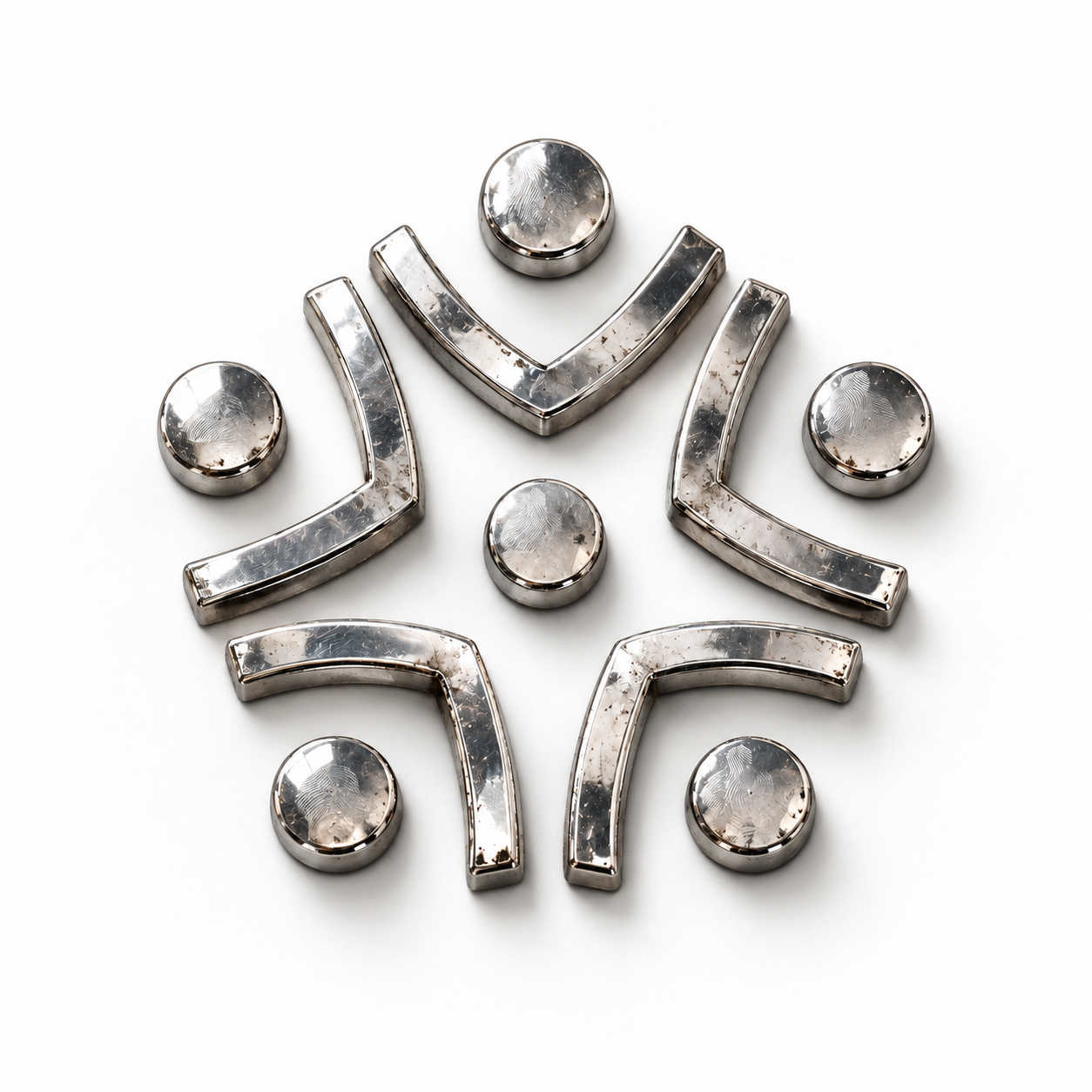 Tribeness emblem in polished metal